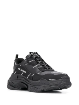 Balenciaga - Balenciaga Triple S Allover Logo Black