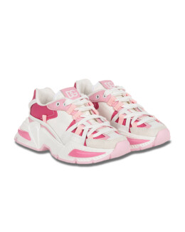 Dolce & Gabbana - Girls White & Pink Chunky Trainers