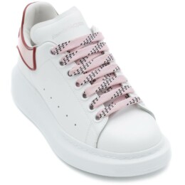 Alexander McQueen - Alexander McQueen Oversized White Pink Carnelian Red