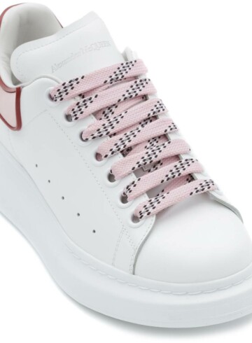 Alexander McQueen - Alexander McQueen Oversized White Pink Carnelian Red