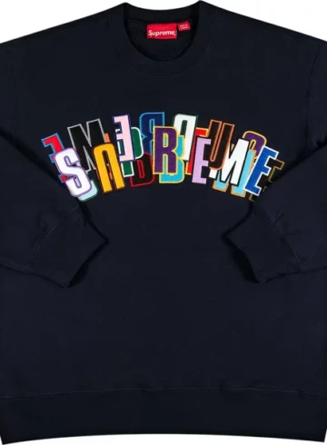 Supreme - Supreme Stacked Crewneck Navy