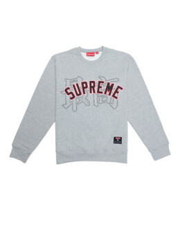 Supreme - Supreme Kanji Logo Crewneck Heather Grey