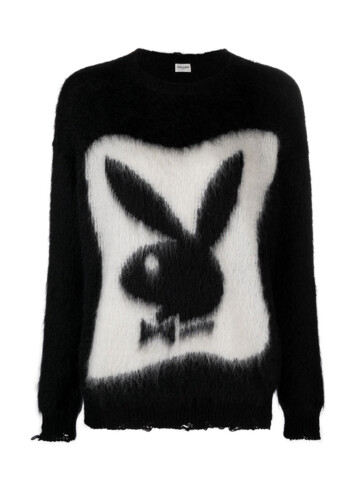 Saint Laurent - Saint Laurent textured Playboy bunny jumper