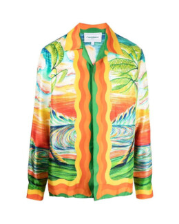 Casablanca - Graphic-print silk shirt