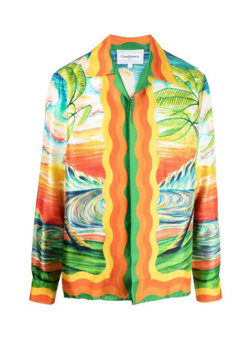 Casablanca - Graphic-print silk shirt