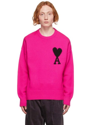 AMI Paris - AMI Alexandre Mattiussi Pink Ami De Cœur Sweater