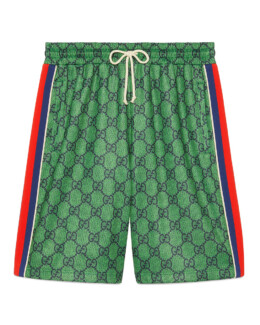 Gucci - Gucci Green Jersey GG Shorts