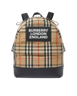 Burberry - Logo Appliqué Backpack in Vintage Check Cotton Canvas