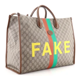 Gucci - Gucci Fake/Not Convertible Open Tote Printed GG Coated Canvas Large