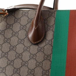 Gucci - Gucci Fake/Not Convertible Open Tote Printed GG Coated Canvas Large