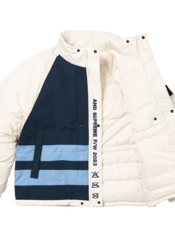 Supreme - Stone island reversible down puffer jacket white