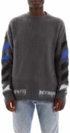 Off-White - Logo-Print Mohair-Blend Sweater