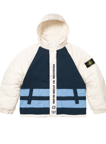 Supreme - Stone island reversible down puffer jacket white