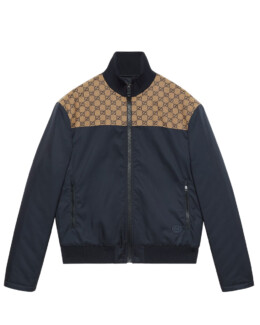 Gucci - Nylon canvas zip jacket with gg