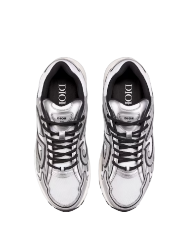 Dior - Dior B30 White Mesh Silver-Tone Metallic Calfskin