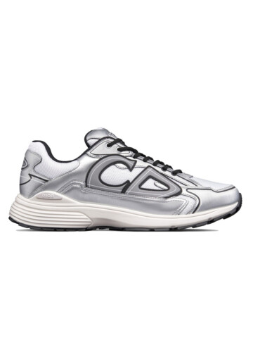 Dior - Dior B30 White Mesh Silver-Tone Metallic Calfskin