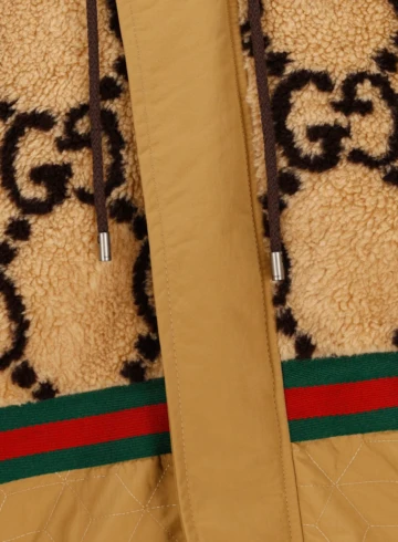 Gucci - Gucci GG Jacquard Oversized Hooded Wool Jacket