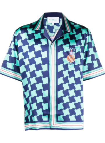 Casablanca - Casablanca Pool Tile-print silk shirt