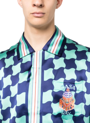 Casablanca - Casablanca Pool Tile-print silk shirt