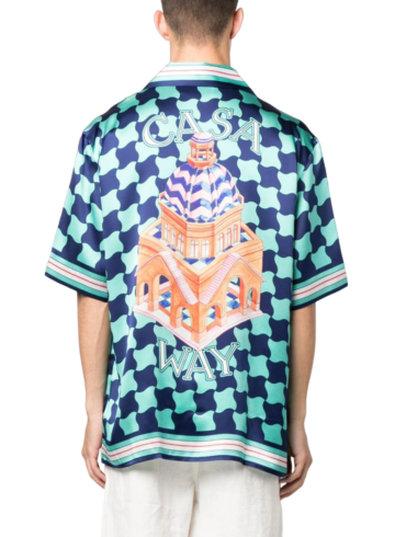 Casablanca - Casablanca Pool Tile-print silk shirt