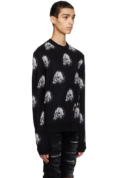 Amiri Black Wes Lang Edition Repeat Skull Sweater