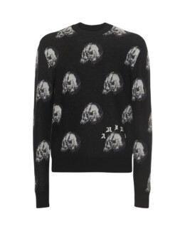 Amiri Black Wes Lang Edition Repeat Skull Sweater