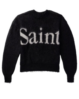 SAINT MXXXXXX Logo-Jacquard Brushed Mohair-Blend Sweater