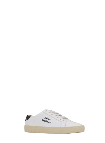 Saint Laurent court classic sl/06 embroidered sneakers in smooth leather