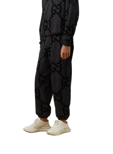 Gucci GG Flocked Print Cotton Fleece Sweatpant