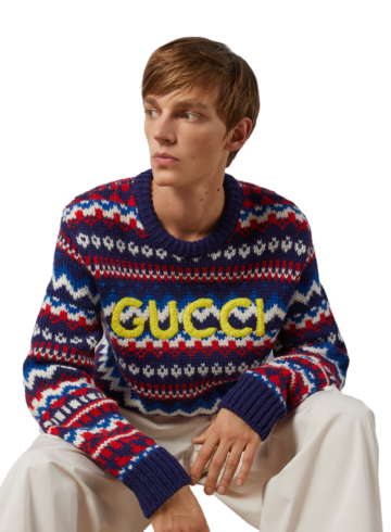 Gucci Knit Wool Jumper With Gucci Embroidery