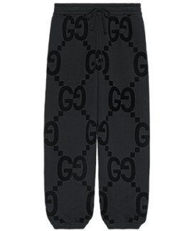 Gucci GG Flocked Print Cotton Fleece Sweatpant