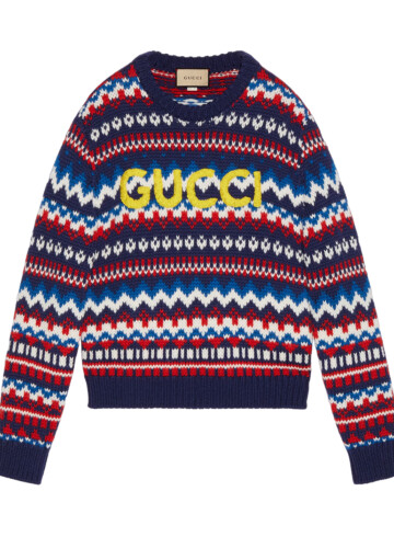 Gucci Knit Wool Jumper With Gucci Embroidery