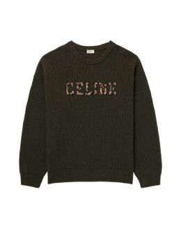 Celine - Celine Logo-Appliquéd Ribbed Wool Sweater