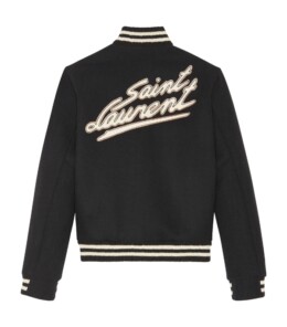 Saint Laurent - SAINT LAURENT  Wool-Rich Logo Bomber Jacket