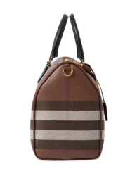 Burberry - Medium Check-Pattern Leather Bowling Bag