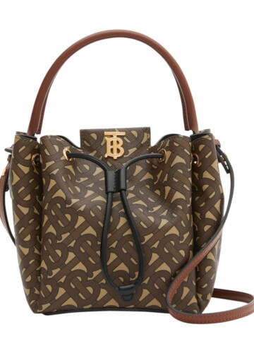 Burberry - Monogram E-Canvas Bucket Bag