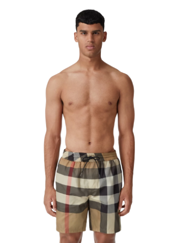 Burberry - Exaggerated Check Drawcord Swim Shorts