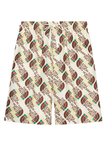 Gucci - Gucci x The North Face Web Print Silk Shorts