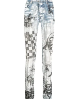 Amiri - Wes Lang Graphic - Print Skinny Jeans