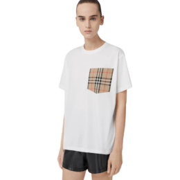 Burberry - Vintage Check Pocket Cotton Oversized T-shirt