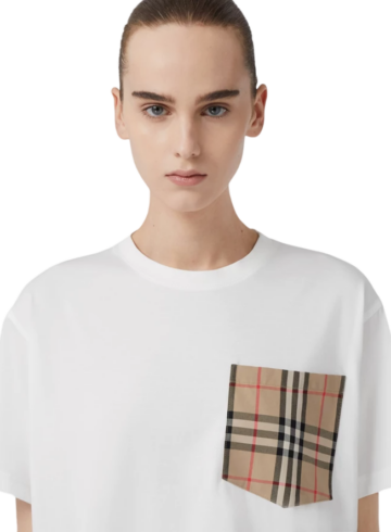 Burberry - Vintage Check Pocket Cotton Oversized T-shirt