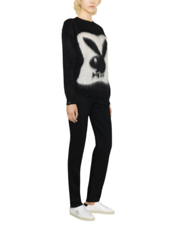 Saint Laurent - Saint Laurent textured Playboy bunny jumper