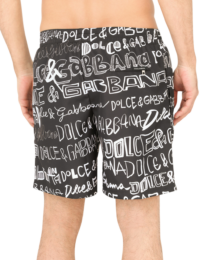 Dolce & Gabbana - Mid-length swim trunks with all-over Dolce&Gabbana print