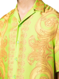 Versace - baroque-print silk shirt