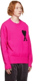 AMI Paris - AMI Alexandre Mattiussi Pink Ami De Cœur Sweater