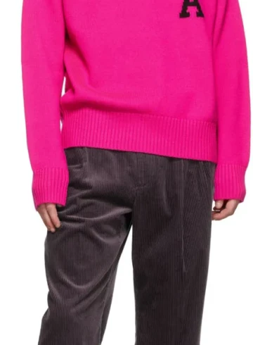 AMI Paris - AMI Alexandre Mattiussi Pink Ami De Cœur Sweater