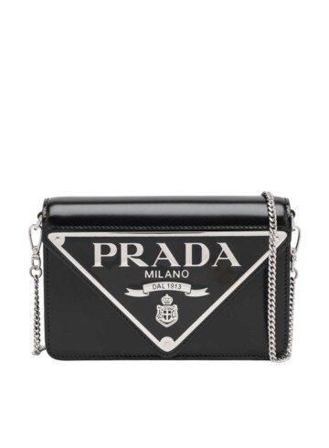 Prada - Brushed leather shoulder bag