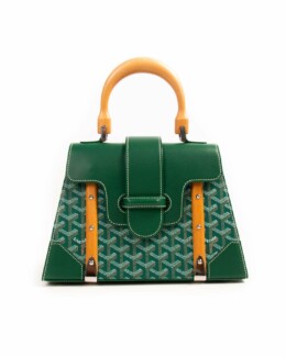 Goyard - Green Coated Canvas and Leather PM Saigon Top Handle Bag