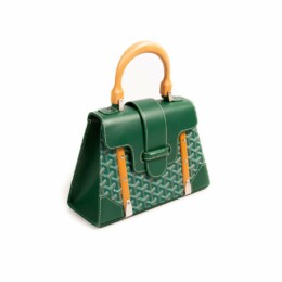 Goyard - Green Coated Canvas and Leather PM Saigon Top Handle Bag