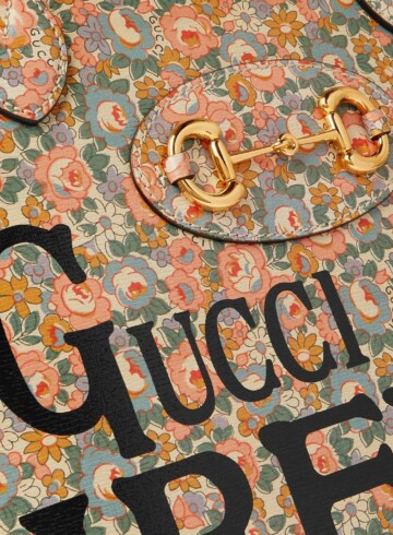 Gucci - Liberty Horsebit 1955 Printed Leather Tote Bag